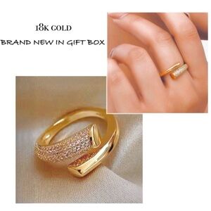 NIB Vivori Vivianne 18k Gold twist wrap ring